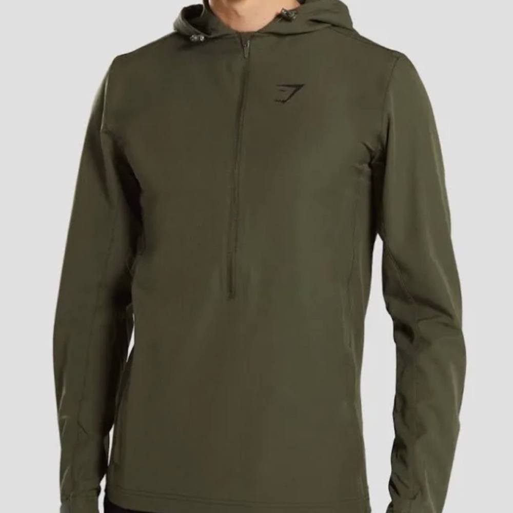 Gymshark olive pullover zip hoodie